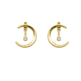 Boucle d'oreille demi lune or