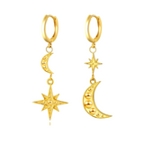 Boucle d'oreille femme lune