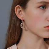 Boucle d'oreille lune soleil style vintage