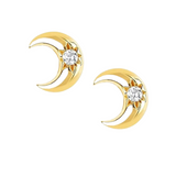 Boucle d'oreille or lune