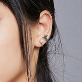 Boucle d'oreille lune et perle