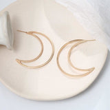 Boucle d'oreille croissant de lune or