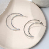Boucle d'oreille croissant de lune argent