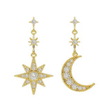 Boucle d'oreille demi lune diament