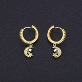 Boucle d'oreille croissant de lune or