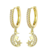 Boucle d'oreille demi lune or