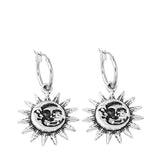 Boucle d'oreille lune et soleil