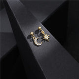 Boucle d'oreille lune diamant