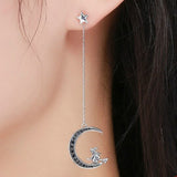 boucle d'oreille lune noire et sorcière