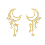 boucle d'oreille lune et étoile