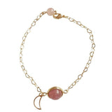 Bracelet Lune en perle rose
