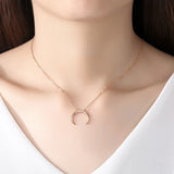 collier corne de lune or rose