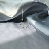 collier croissant de lune argent