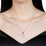 collier demi-lune et étoile avec diamants