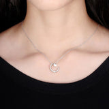 collier demi-lune et étoile en zircons