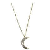 collier demi-lune en or et zircons