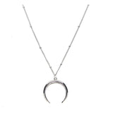 collier lune à l'envers argenté