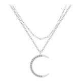 collier lune argent ras le cou
