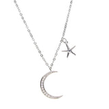collier lune argent avec étoile pour femme