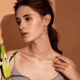 collier lune avec étoiles en argents