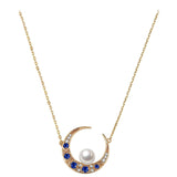 collier lune avec perle