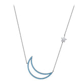 collier lune bleue avec étoile