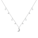 collier lune brillante et étoiles