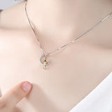 collier lune chat doré