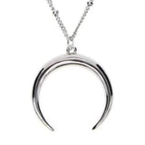 collier croissant de lune argent