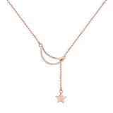 collier lune demi or rose