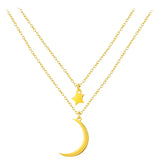 collier lune en double rangs