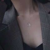 collier lune en argent