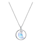collier lune en cristaux