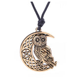 collier lune en forme de hibou en or