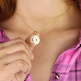 collier lune en forme de rond