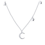 collier lune et étoiles brillantes