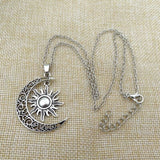 Collier Lune et Soleil couple Argent