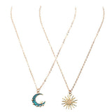 collier lune et soleil double
