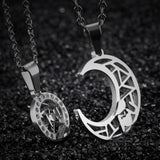 collier lune et soleil emboités pour couple