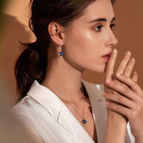 collier lune étoile bleue en argent