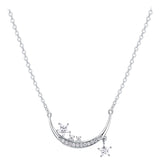 collier lune et étoile argenté