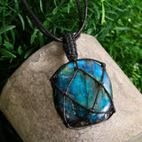 collier lune labradorite