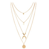 collier lune multirang