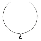 collier lune noire minimaliste