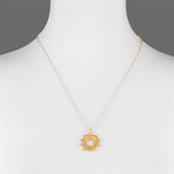 collier lune soleil or