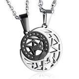 collier lune et soleil qui s'emboitent