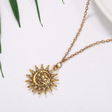 collier lune et soleil vintage