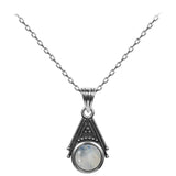 collier petite pierre de lune blanche