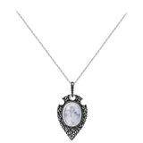 collier pierre de lune blanche