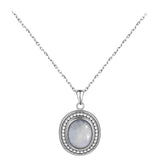 collier pierre de lune boule ovale blanche